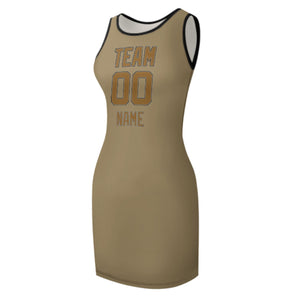 Custom Light Khaki Khaki Sleeveless Vest Dress