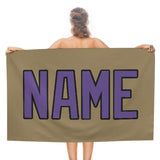 Custom Light Khaki Light Purple Beach Towel