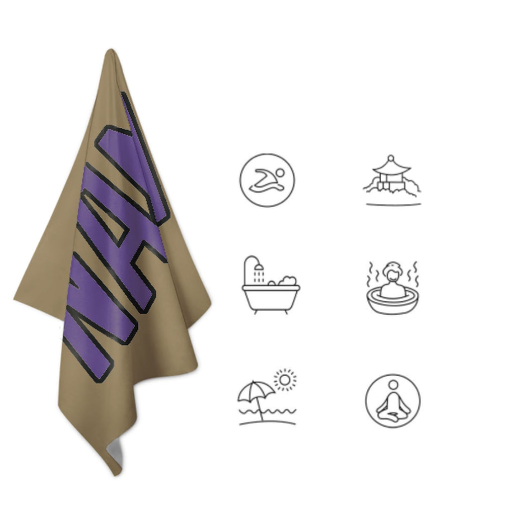 Custom Light Khaki Light Purple Beach Towel