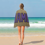 Custom Light Khaki Light Purple Beach Towel
