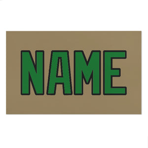 Custom Light Khaki Emerald Green Beach Towel