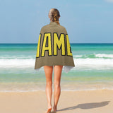 Custom Light Khaki Light Yellow Beach Towel