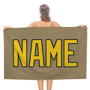 Custom Light Khaki Gold Beach Towel