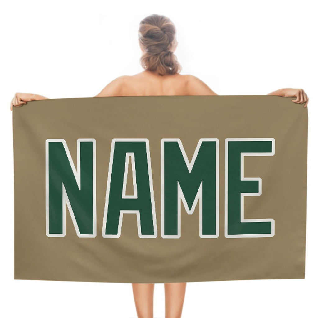 Custom Light Khaki Green Beach Towel