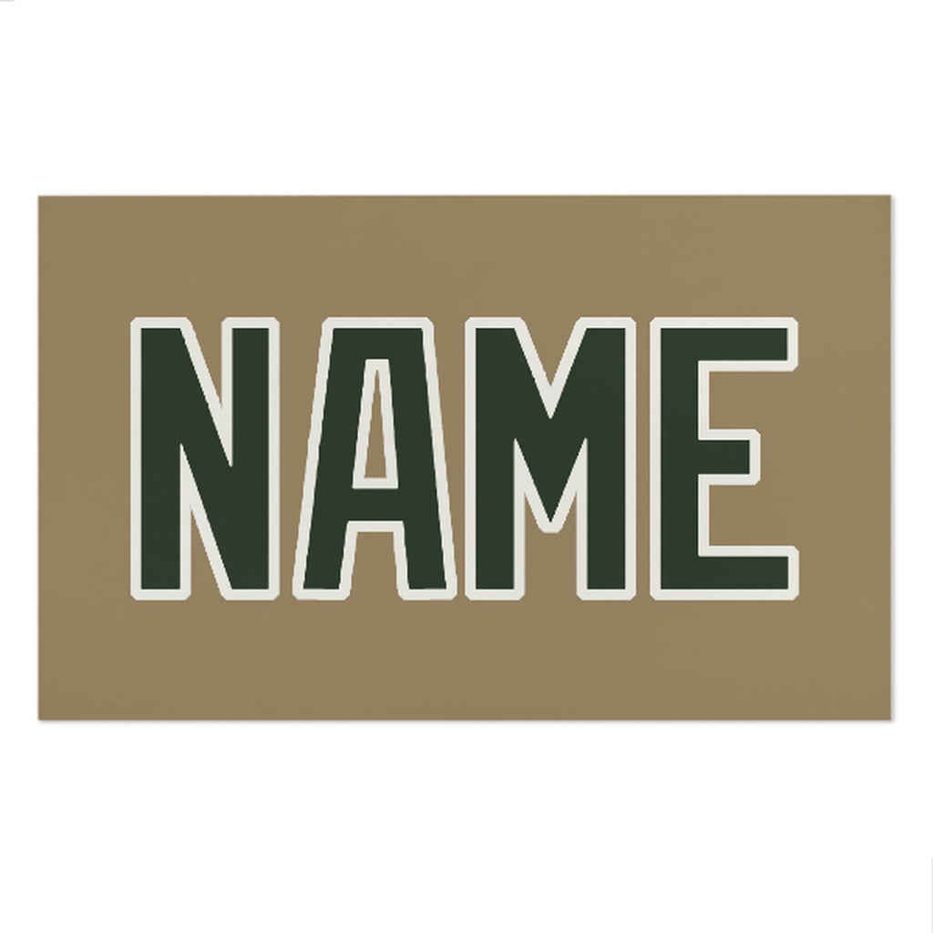 Custom Light Khaki Dark Green Beach Towel