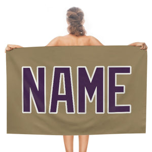 Custom Light Khaki Purple Beach Towel