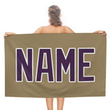 Custom Light Khaki Purple Beach Towel