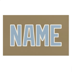 Custom Light Khaki Light Blue Beach Towel