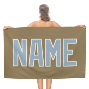 Custom Light Khaki Light Blue Beach Towel
