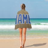 Custom Light Khaki Sky Blue Beach Towel