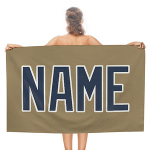 Custom Light Khaki Blue Beach Towel