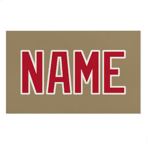 Custom Light Khaki Red Beach Towel