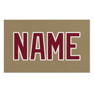 Custom Light Khaki Crimson Red Beach Towel