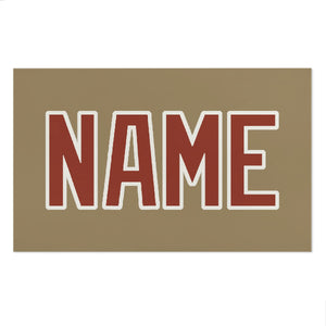 Custom Light Khaki Coral Red Beach Towel