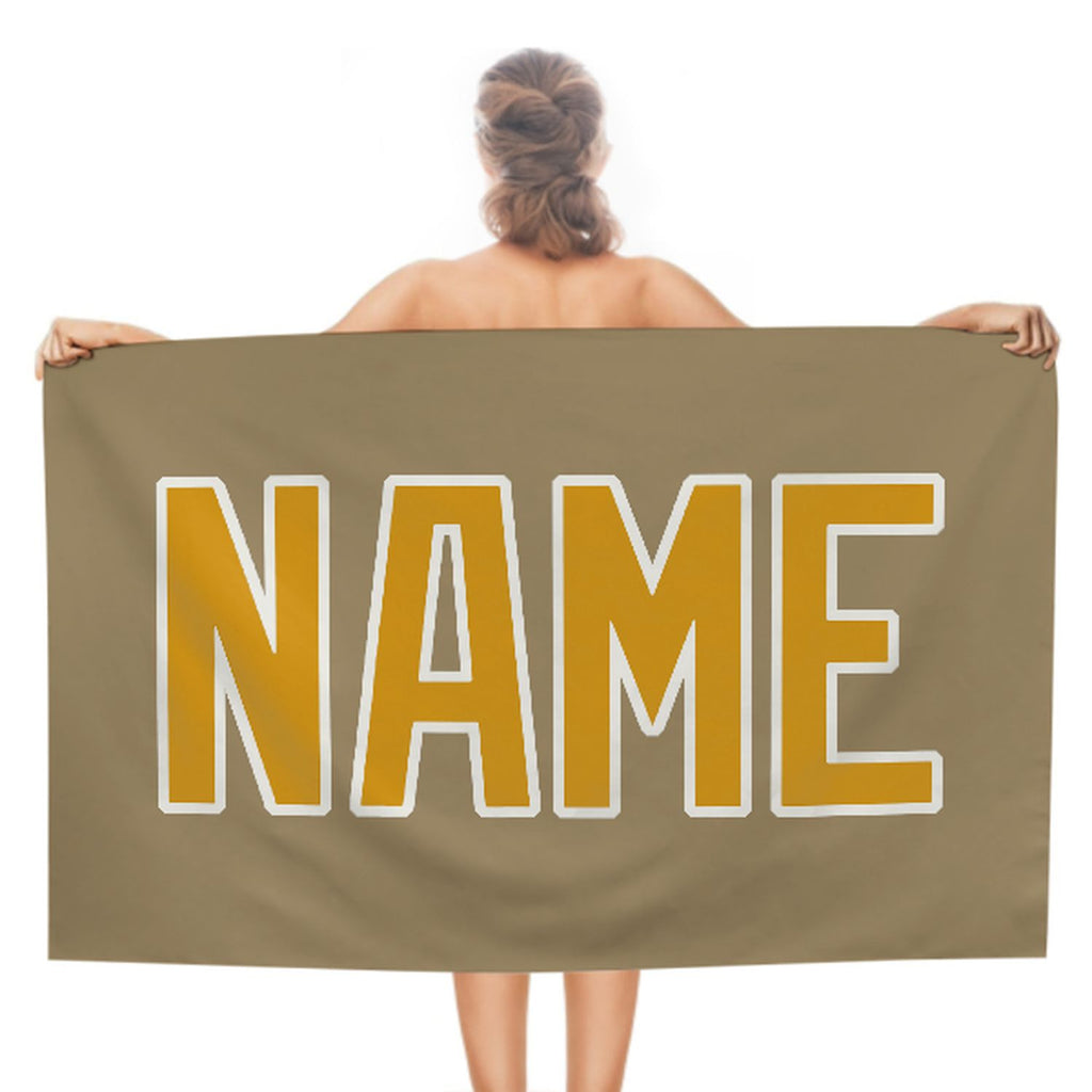 Custom Light Khaki Yellow Beach Towel