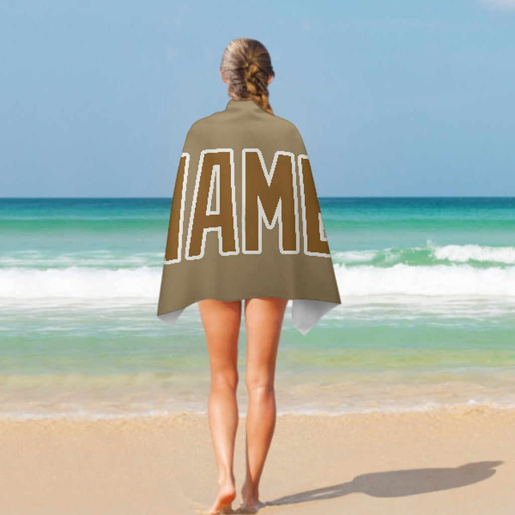 Custom Light Khaki Khaki Beach Towel