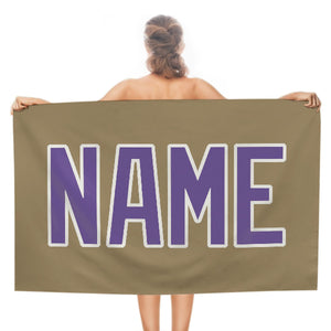 Custom Light Khaki Light Purple Beach Towel