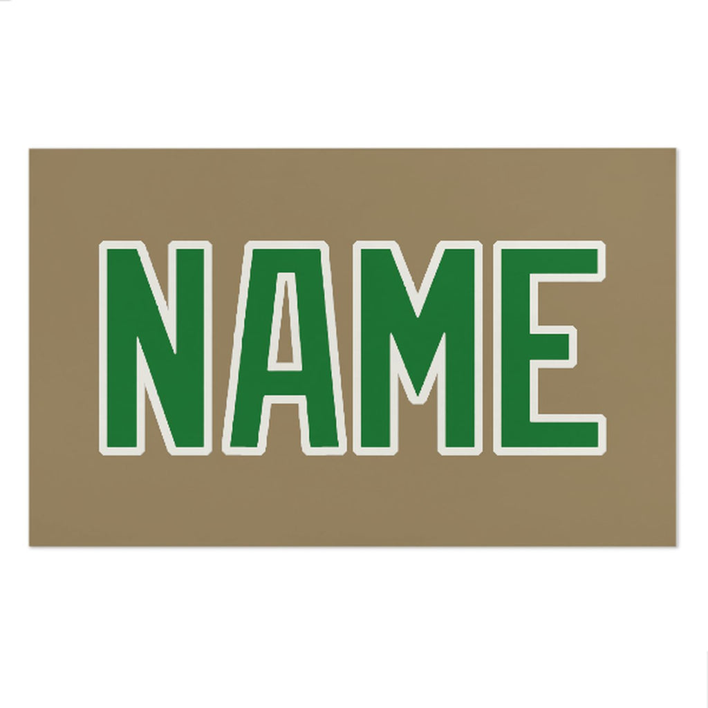 Custom Light Khaki Emerald Green Beach Towel