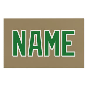 Custom Light Khaki Emerald Green Beach Towel