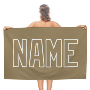 Custom Light Khaki Light Khaki Beach Towel