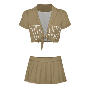 Custom Light Khaki Light Khaki Cheerleading Uniform Set