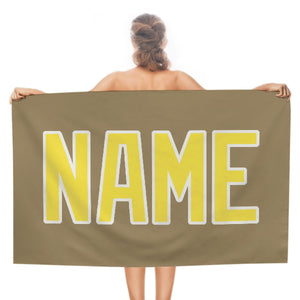 Custom Light Khaki Light Yellow Beach Towel