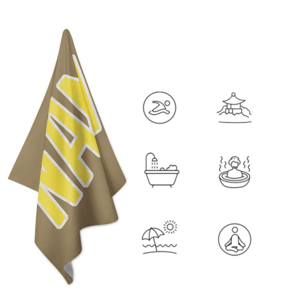 Custom Light Khaki Light Yellow Beach Towel