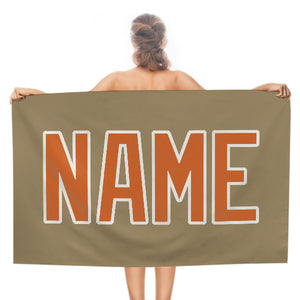Custom Light Khaki Orange Beach Towel