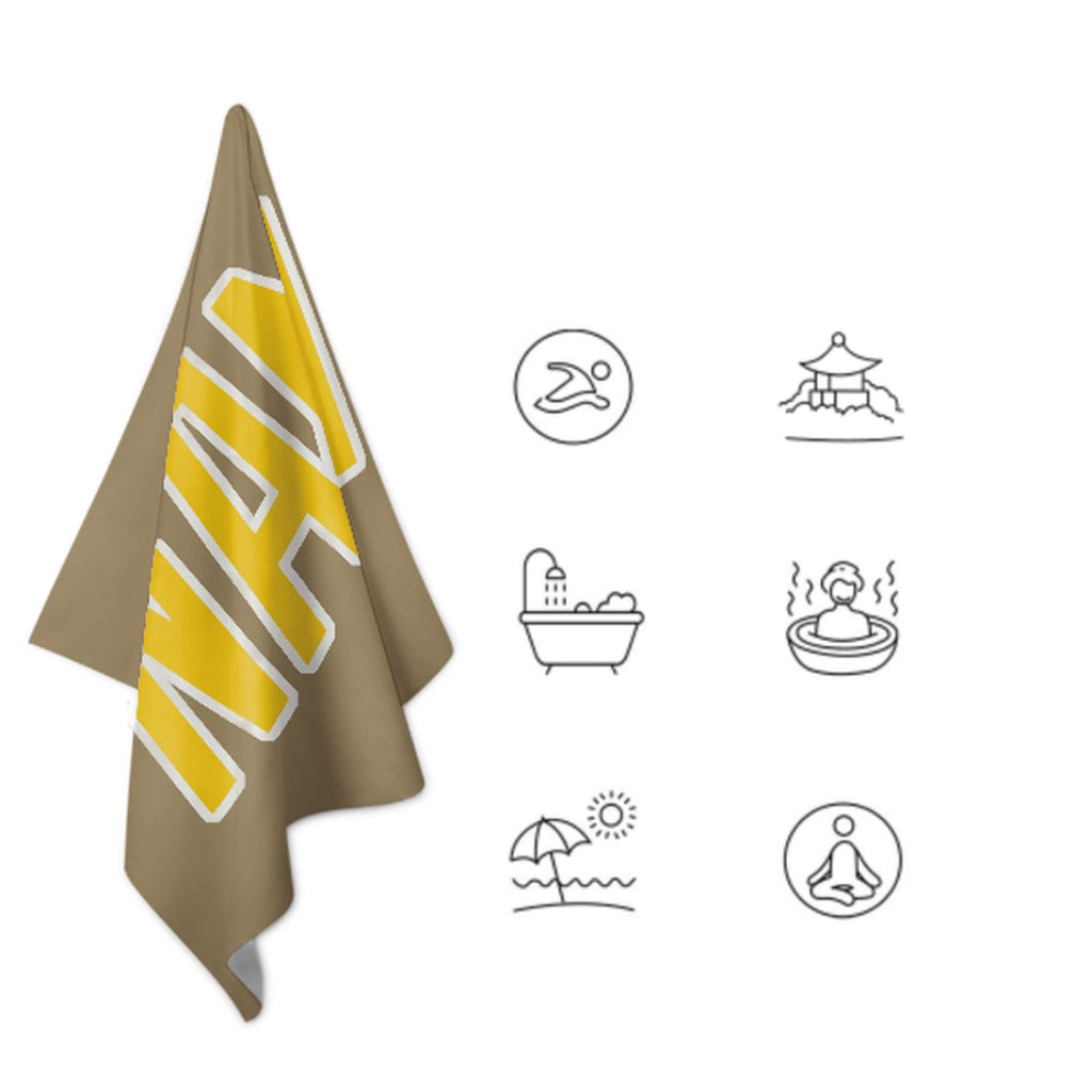 Custom Light Khaki Gold Beach Towel