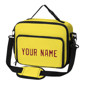Custom Light Yellow Crimson Red Lunch Bag