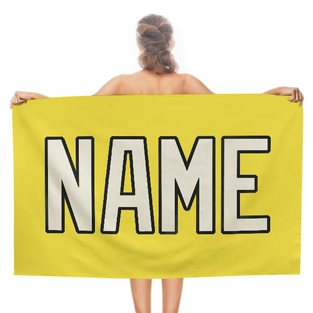 Custom Light Yellow Cream Beach Towel