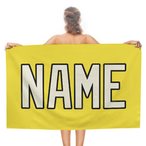 Custom Light Yellow Cream Beach Towel
