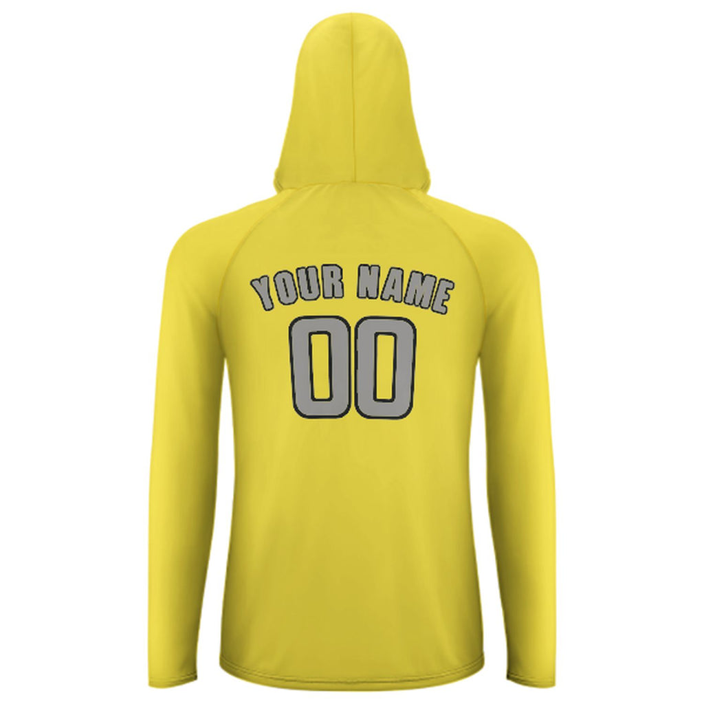 Custom Light Yellow Gray UV-Hoodie