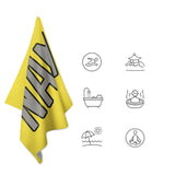Custom Light Yellow Gray Beach Towel