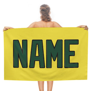 Custom Light Yellow Green Beach Towel