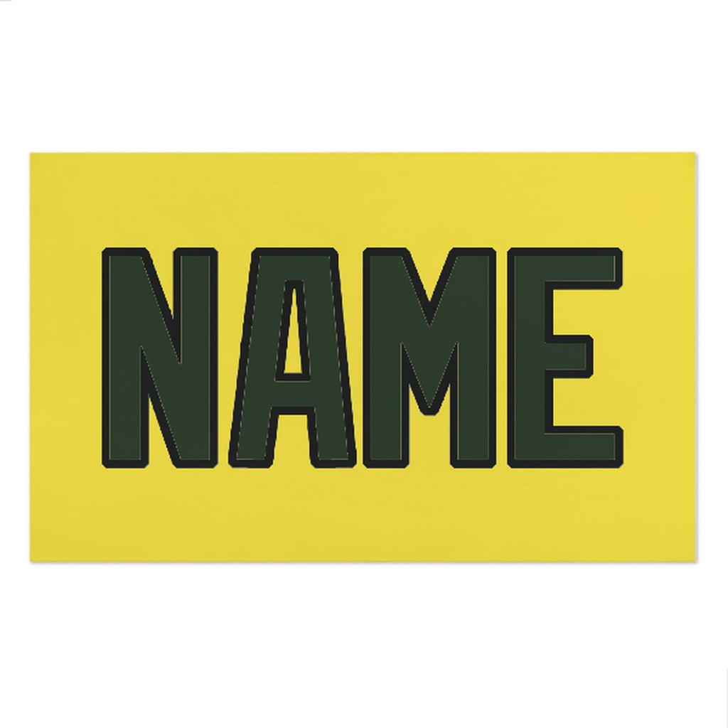 Custom Light Yellow Dark Green Beach Towel