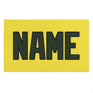 Custom Light Yellow Dark Green Beach Towel