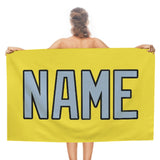 Custom Light Yellow Light Blue Beach Towel