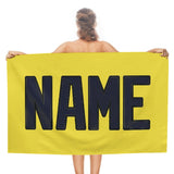 Custom Light Yellow Navy Beach Towel