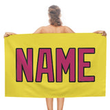 Custom Light Yellow Pink Beach Towel