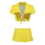 Custom Light Yellow Yellow Cheerleading Uniform Set