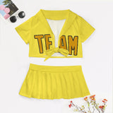 Custom Light Yellow Yellow Cheerleading Uniform Set