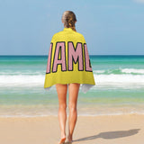 Custom Light Yellow Light Pink Beach Towel