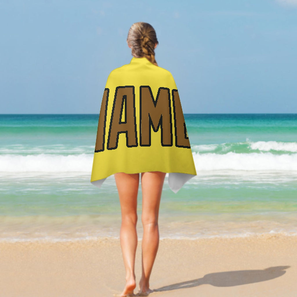 Custom Light Yellow Khaki Beach Towel