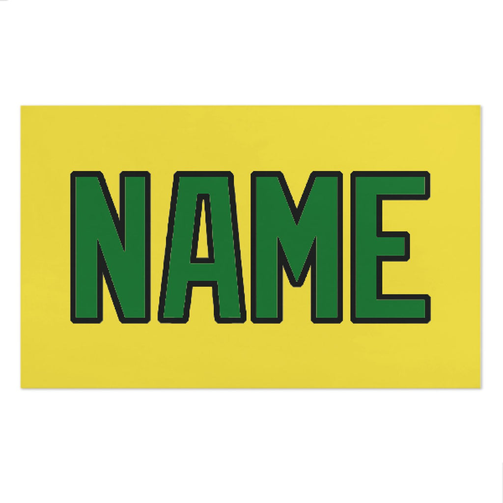 Custom Light Yellow Emerald Green Beach Towel