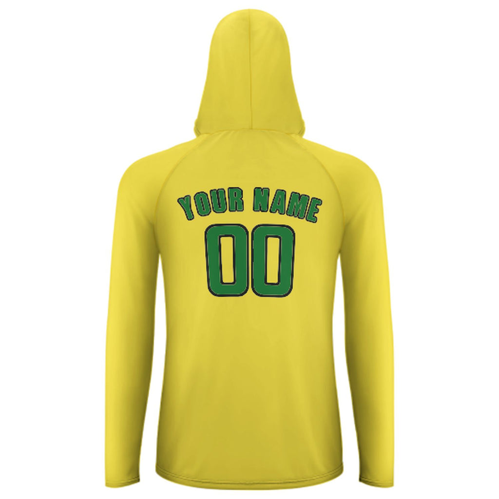 Custom Light Yellow Emerald Green UV-Hoodie