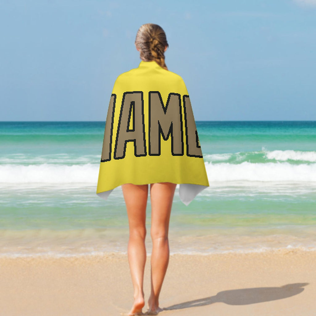 Custom Light Yellow Light Khaki Beach Towel