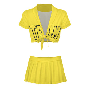 Custom Light Yellow Light Yellow Cheerleading Uniform Set