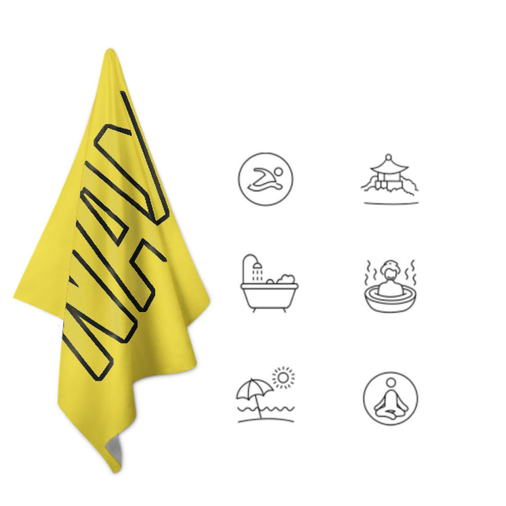 Custom Light Yellow Light Yellow Beach Towel