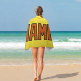 Custom Light Yellow Orange Beach Towel